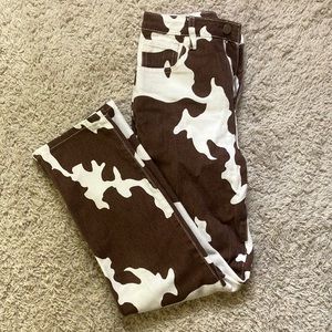Cow print jeans